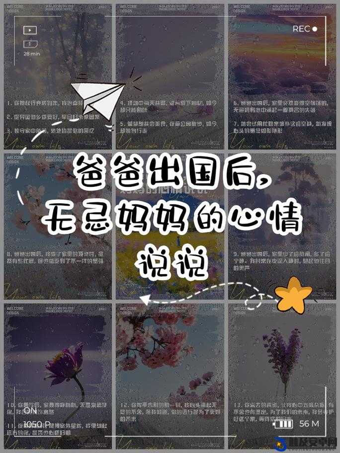 爸爸出国以后无忌妈妈的说说心情：想念与担忧交织的复杂心绪